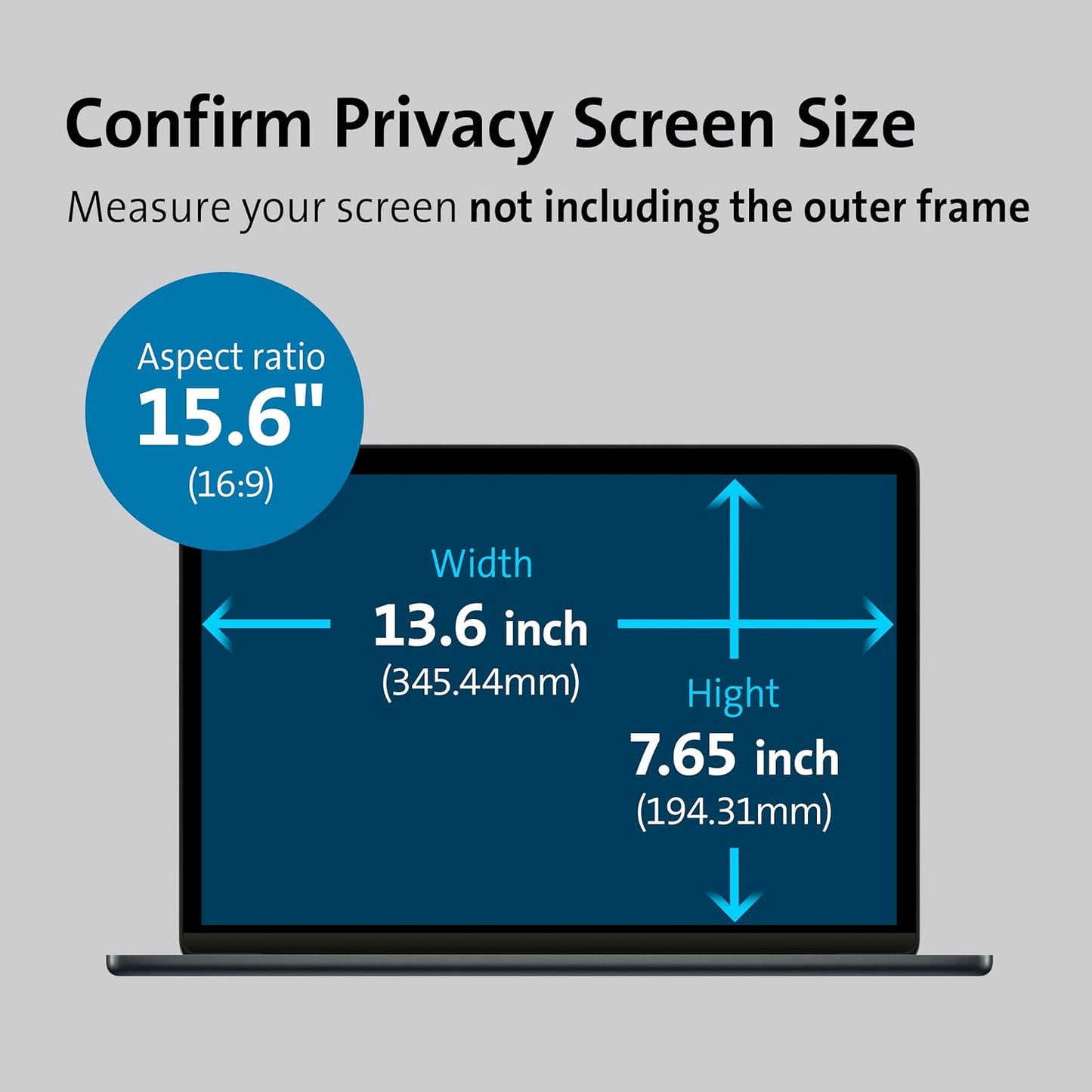 Kensington MagPro Magnetic Privacy Screen for 15.6 Inch Laptops