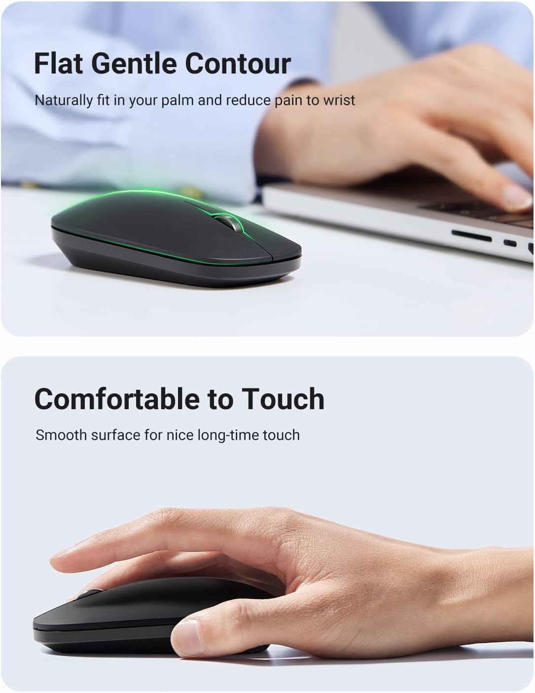 Wireless Bluetooth Mouse USB 2.4G Silent Cordless, 4000 DPI