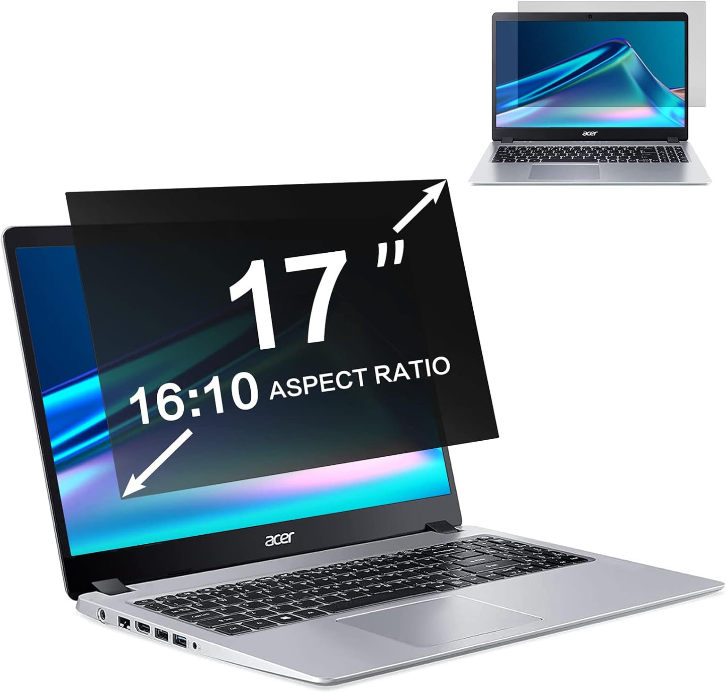 24 Inch Computer Privacy Screen Filter for 16:9 Widescreen Computer Monitor 20.9"x11.8" - Computer Screen Privacy Shield and Anti Blue Light Anti Glare Screen Protector