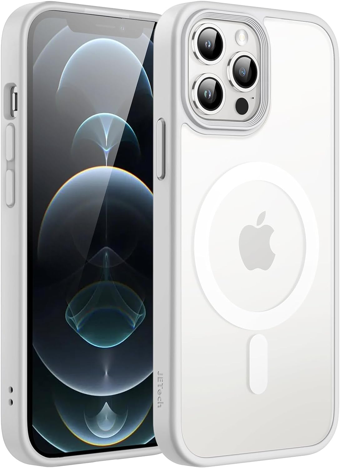 JETech Magnetic Case for iPhone 12/12 Pro 6.1-Inch Compatible with MagSafe, Translucent Matte Back Slim Shockproof Phone Cover (Black)