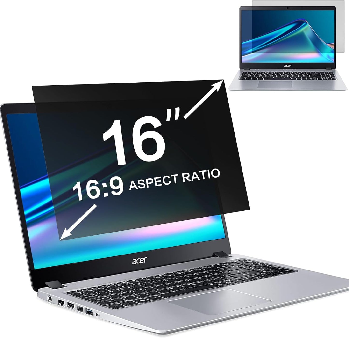 24 Inch Computer Privacy Screen Filter for 16:9 Widescreen Computer Monitor 20.9"x11.8" - Computer Screen Privacy Shield and Anti Blue Light Anti Glare Screen Protector