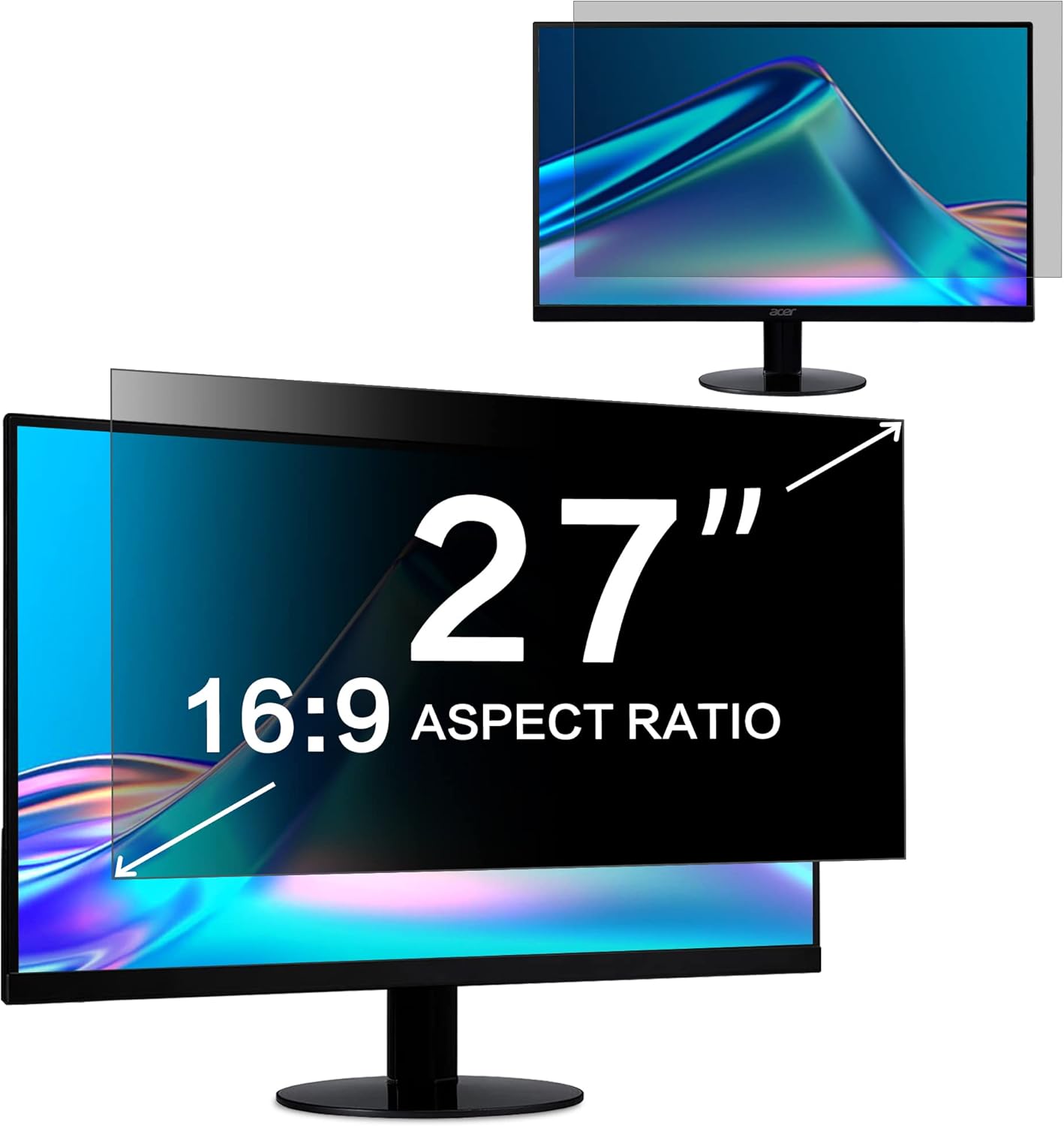 24 Inch Computer Privacy Screen Filter for 16:9 Widescreen Computer Monitor 20.9"x11.8" - Computer Screen Privacy Shield and Anti Blue Light Anti Glare Screen Protector