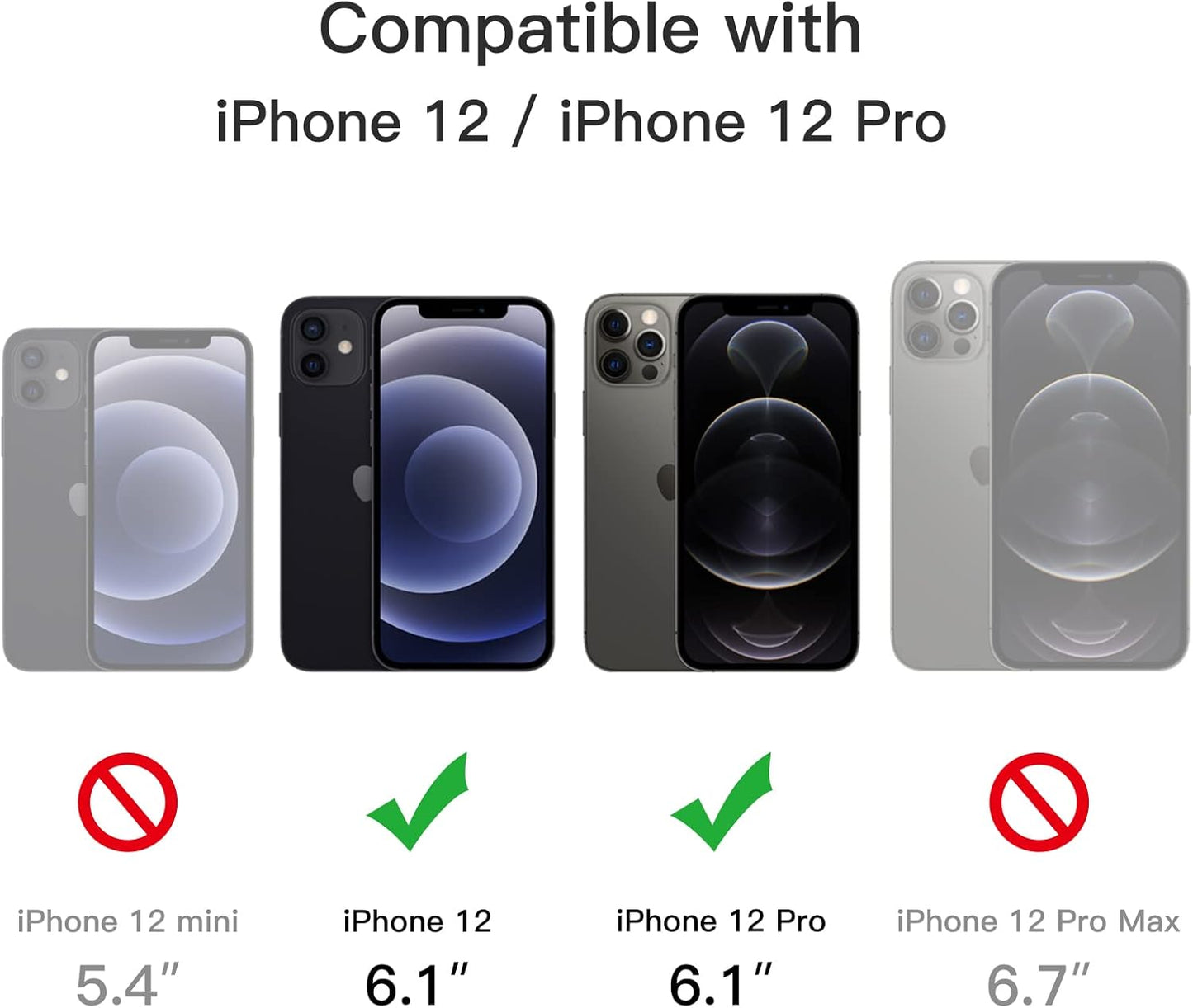 JETech Magnetic Case for iPhone 12/12 Pro 6.1-Inch Compatible with MagSafe, Translucent Matte Back Slim Shockproof Phone Cover (Black)
