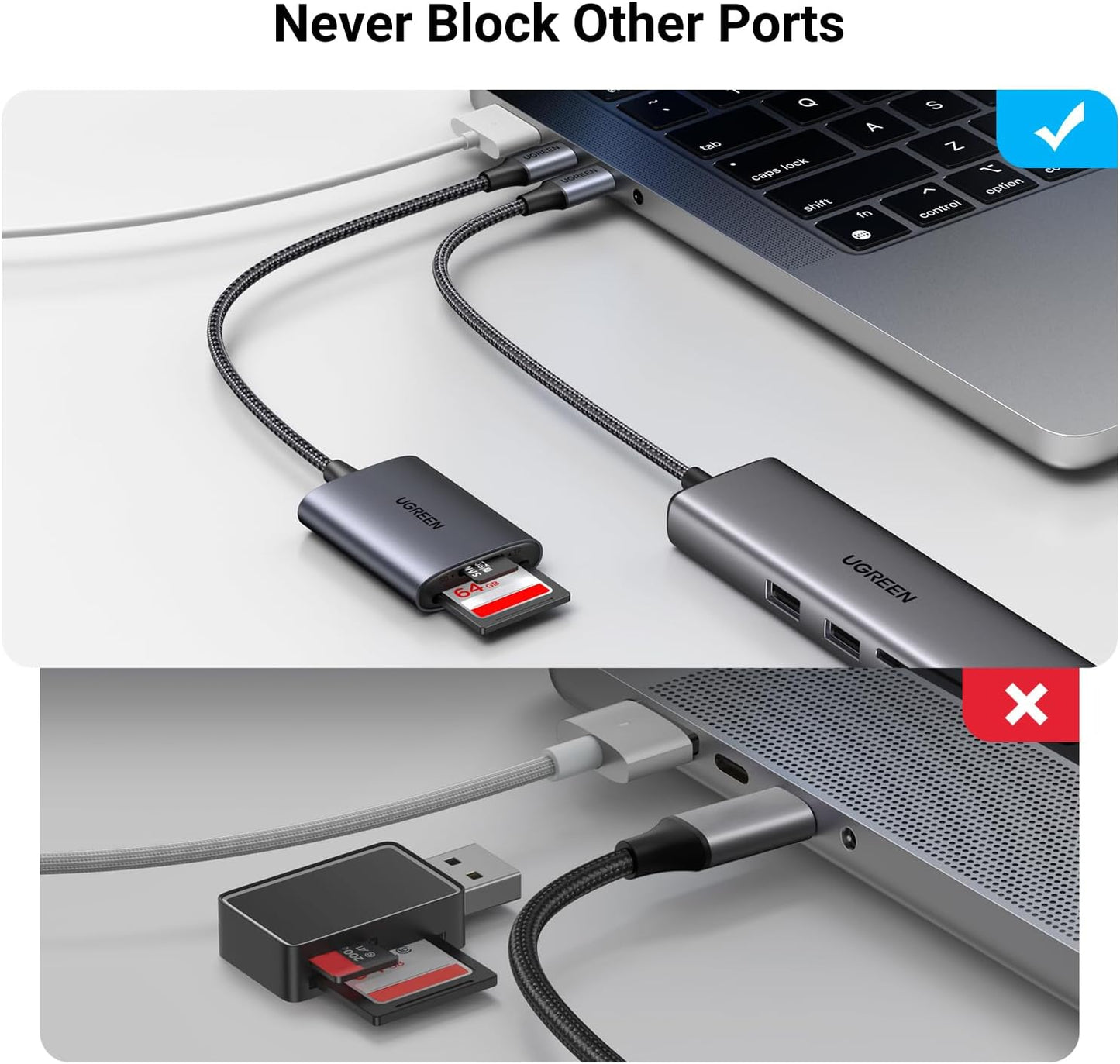 UGREEN USB C SD Card Reader Aluminum Type C Micro SD Card Adapter External Memory Card Readers Thunderbolt 3 for SD/TF/Micro SDXC/SDHC/MMC/RS-MMC Compatible with iPhone 16/15 Galaxy S24 MacBook iPad