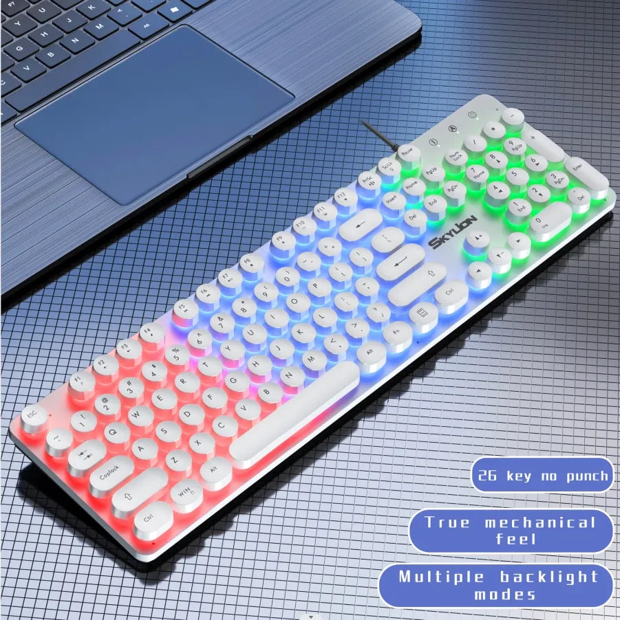 SKYLION H300 Wired 104 Keys Membrane Keyboard