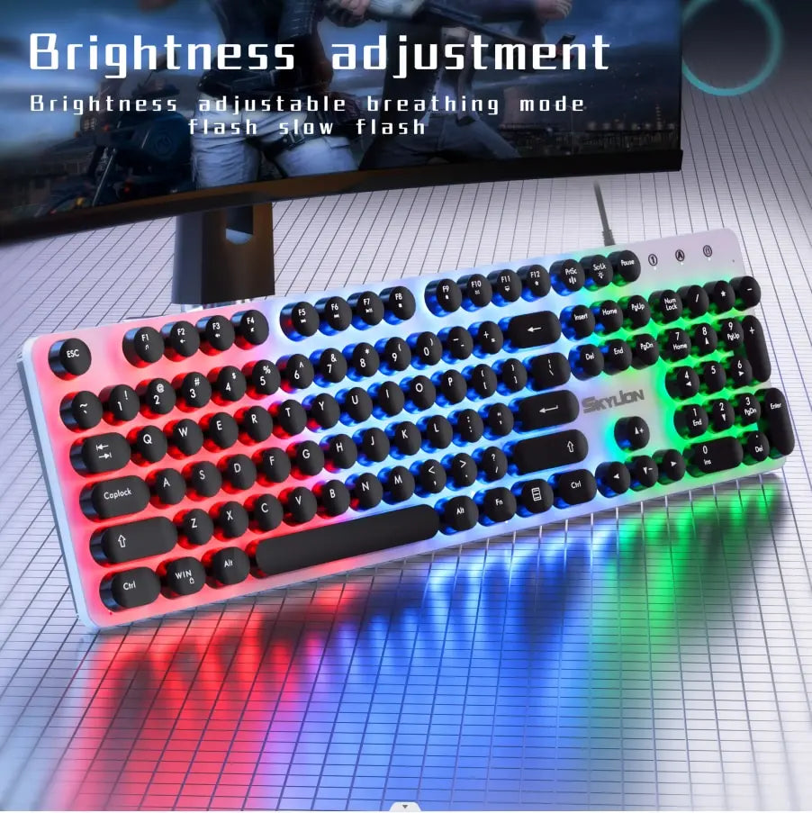 SKYLION H300 Wired 104 Keys Membrane Keyboard