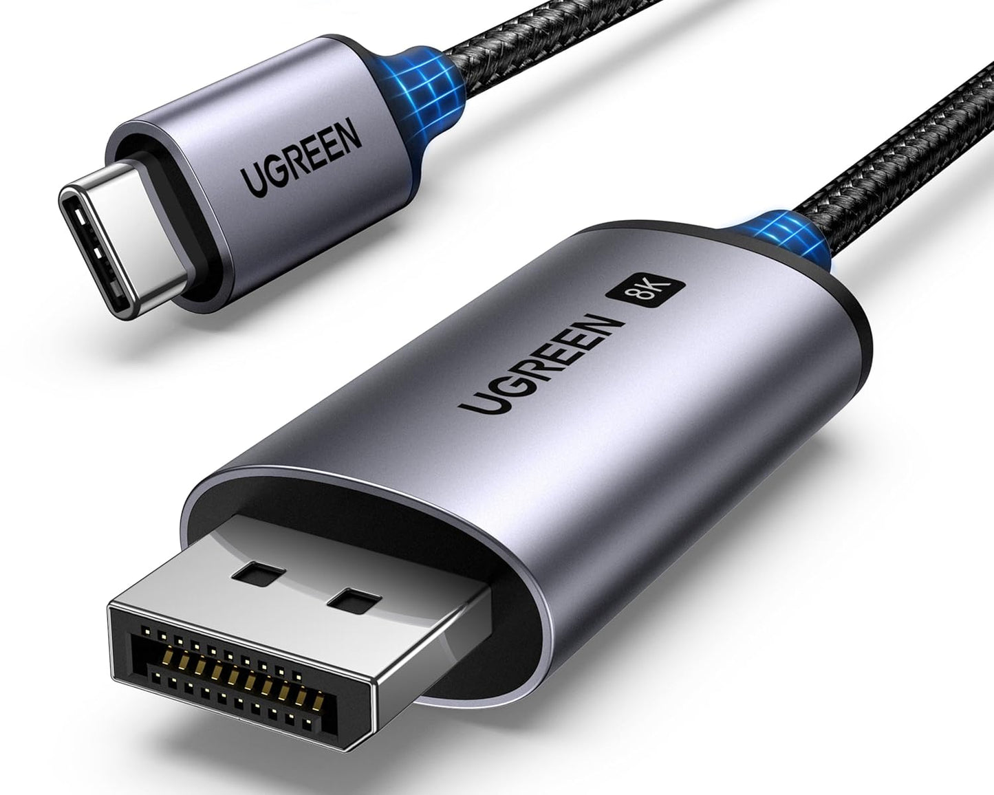 UGREEN Uni-Directional USB C to DisplayPort 1.4 Cable 1M 8K@60Hz 4K@240Hz Thunderbolt 4/3 to DisplayPort 32.4Gbps AluminumShell