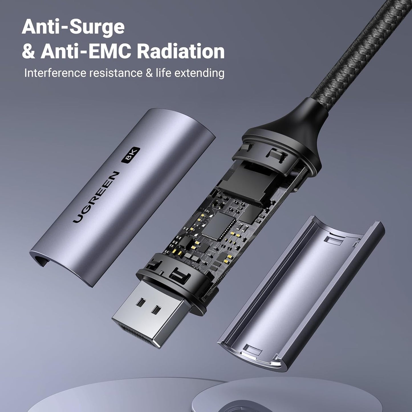 UGREEN Uni-Directional USB C to DisplayPort 1.4 Cable 1M 8K@60Hz 4K@240Hz Thunderbolt 4/3 to DisplayPort 32.4Gbps AluminumShell
