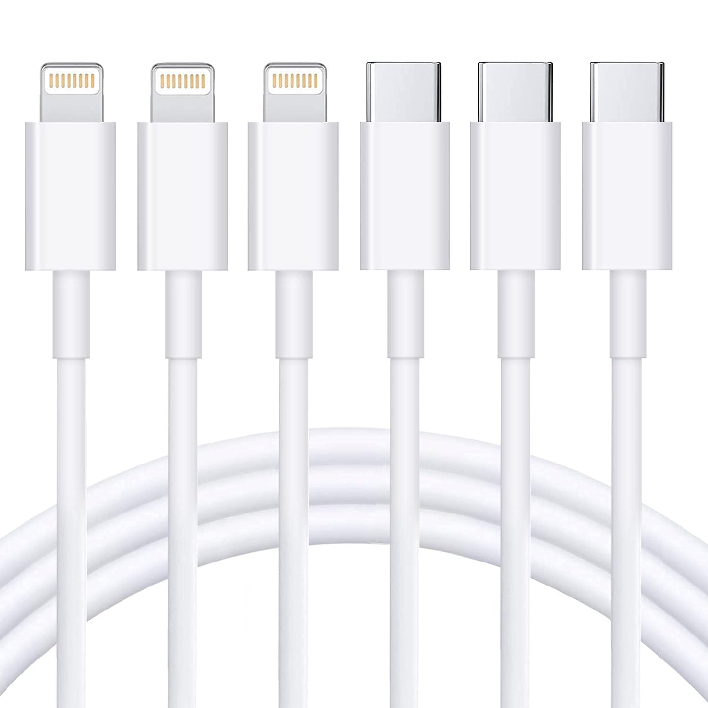USB C to Lightning Cable 3Pack 1,8meters [Apple MFi Certified] iPhone Fast Charger Cable USB-C Power Delivery Charging Cord